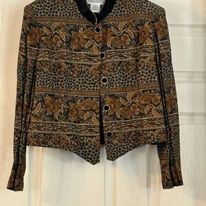 Jessica Howard Black and Brown Patterned Blazer